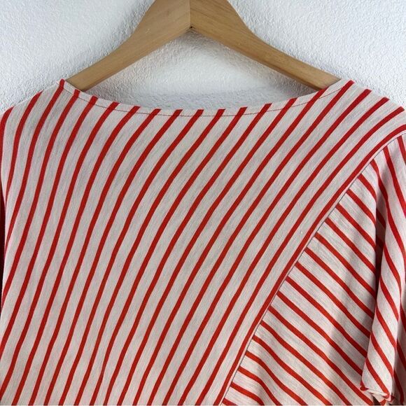 Chico’s‎ orange asymmetrical stripe tunic size M - Picture 4 of 12